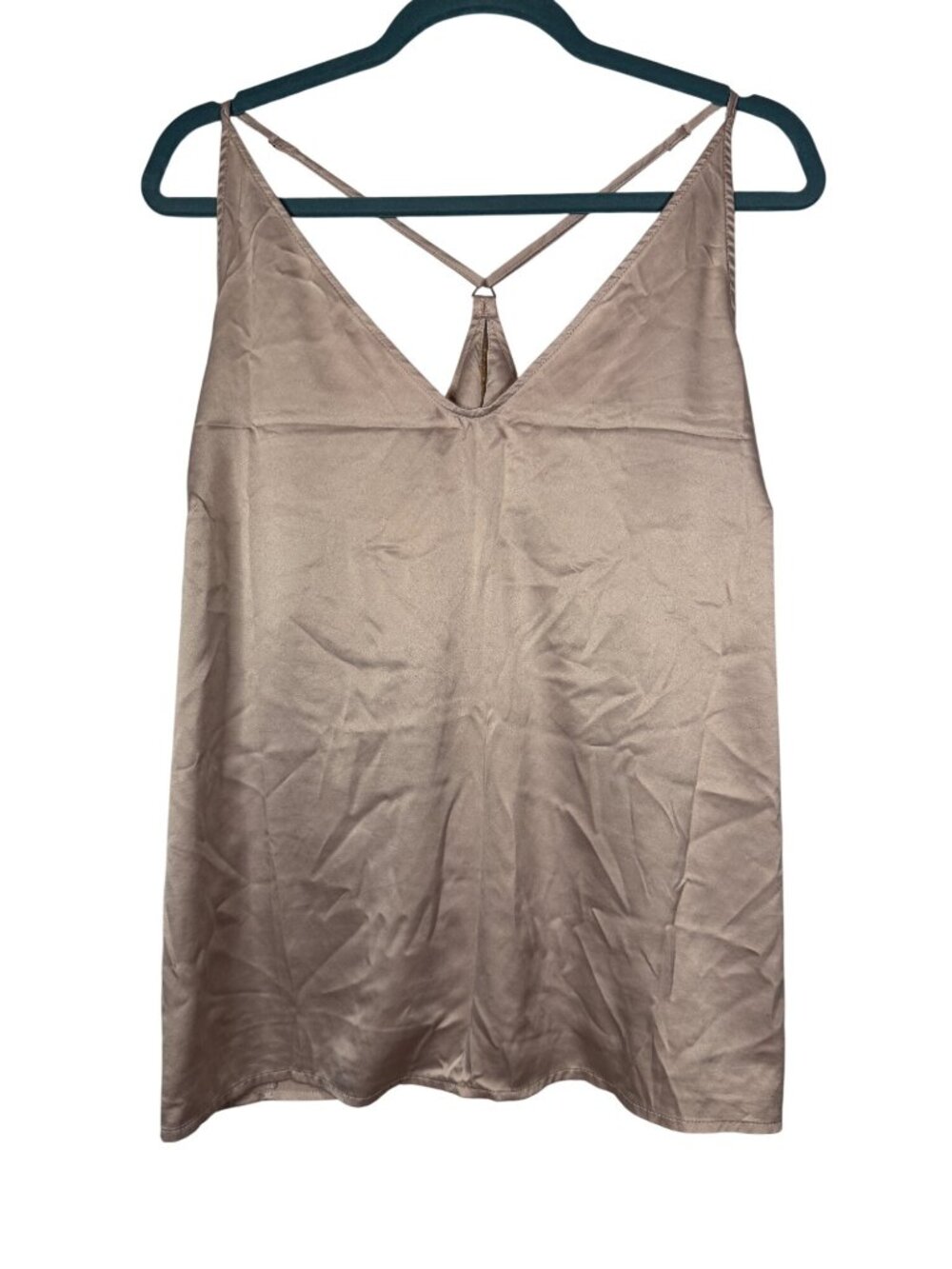 Stars Above XXL Satin Beige Tank Top Adjustable Straps Romanticcore Ethereal